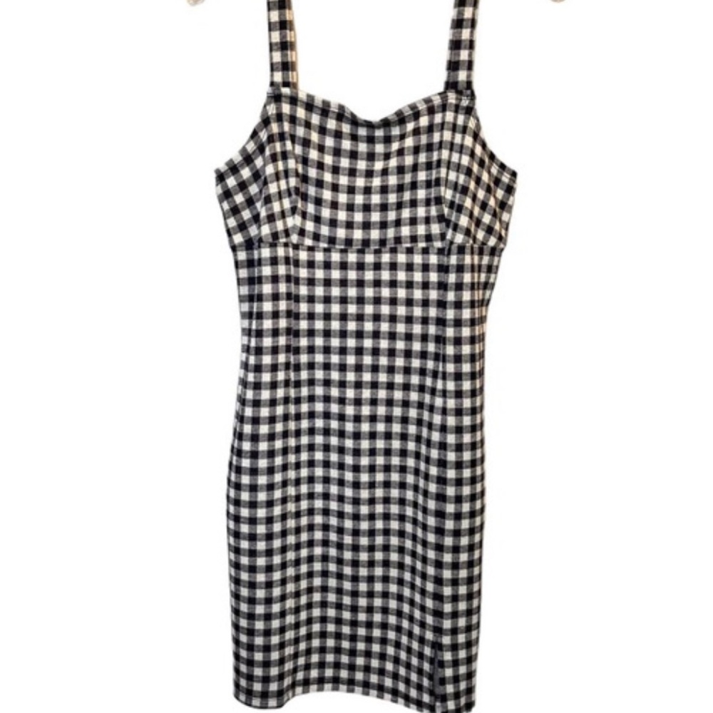 The General Good Navy White Gingham Plaid Dress Size Medium NEW